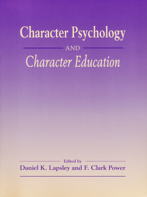 cover image of Character Psychology and Character Education
